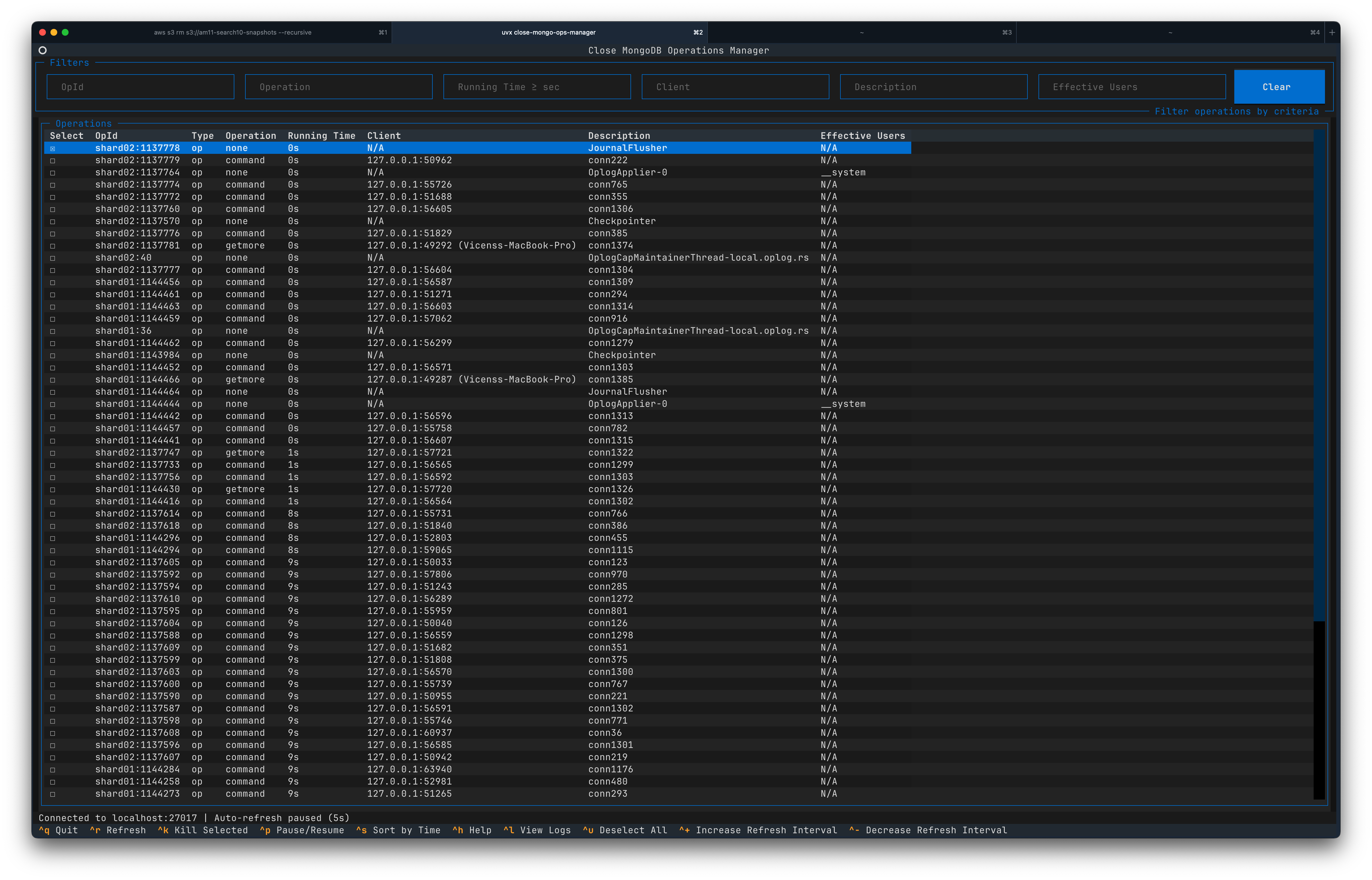 Close Mongo Ops Manager App screenshot