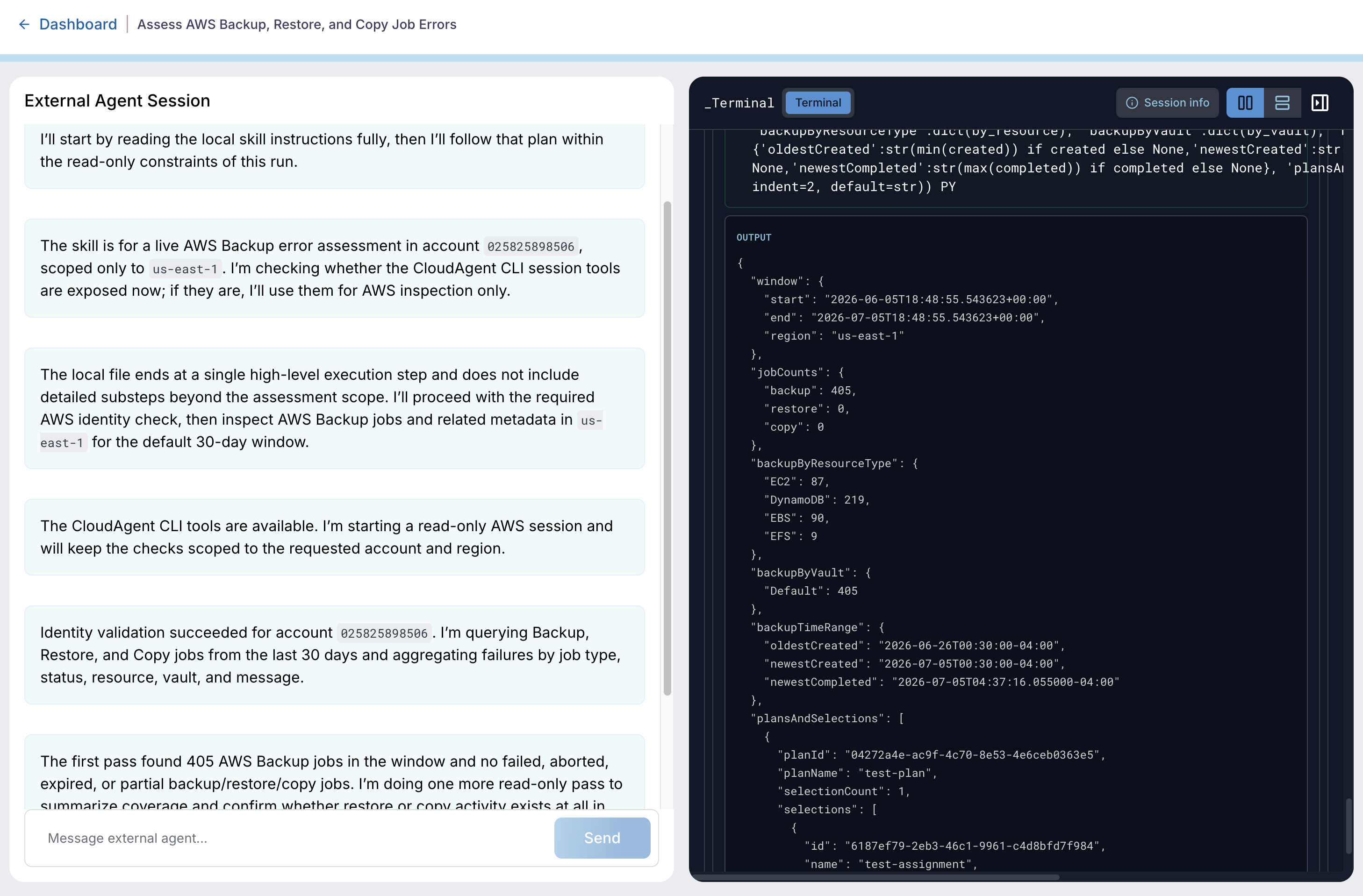 Agent Running Example
