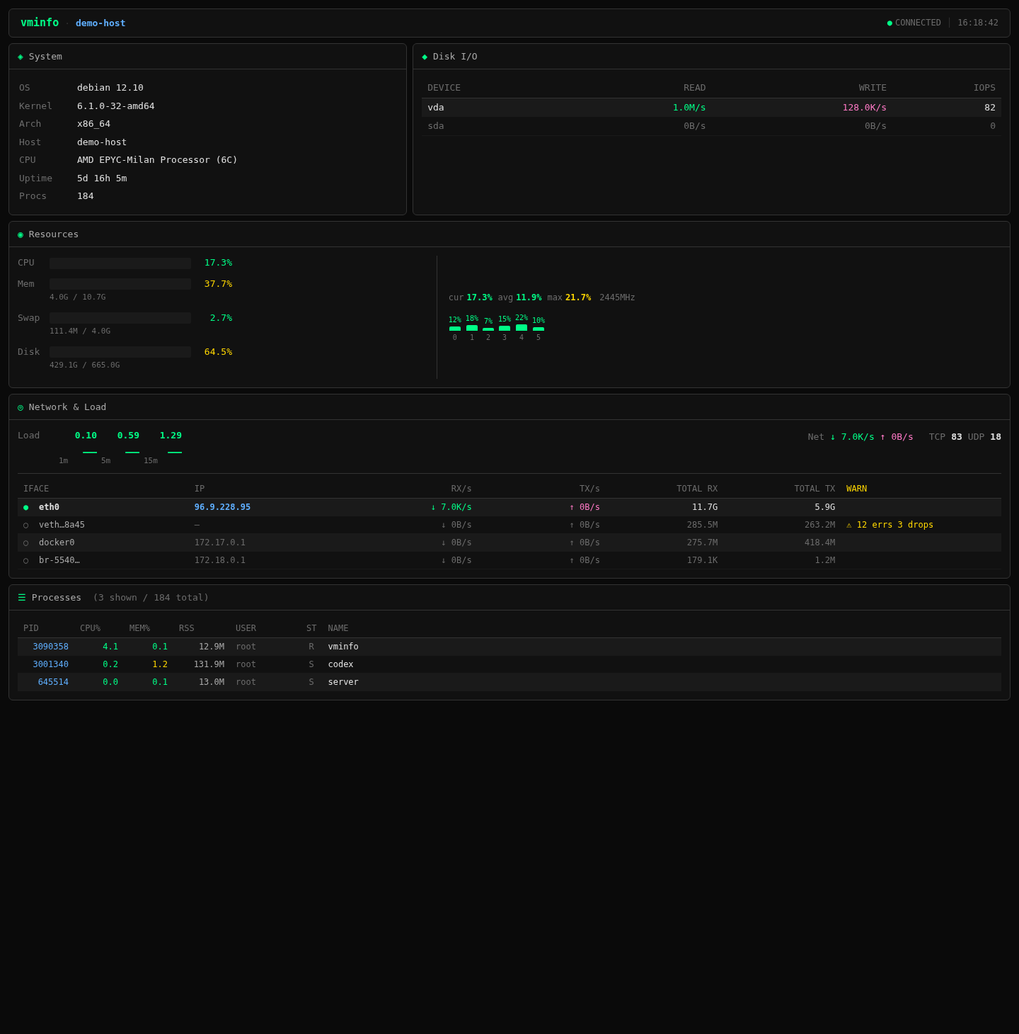 新买 VPS 怎么快速看系统状态？推荐这个开源工具 vminfo
