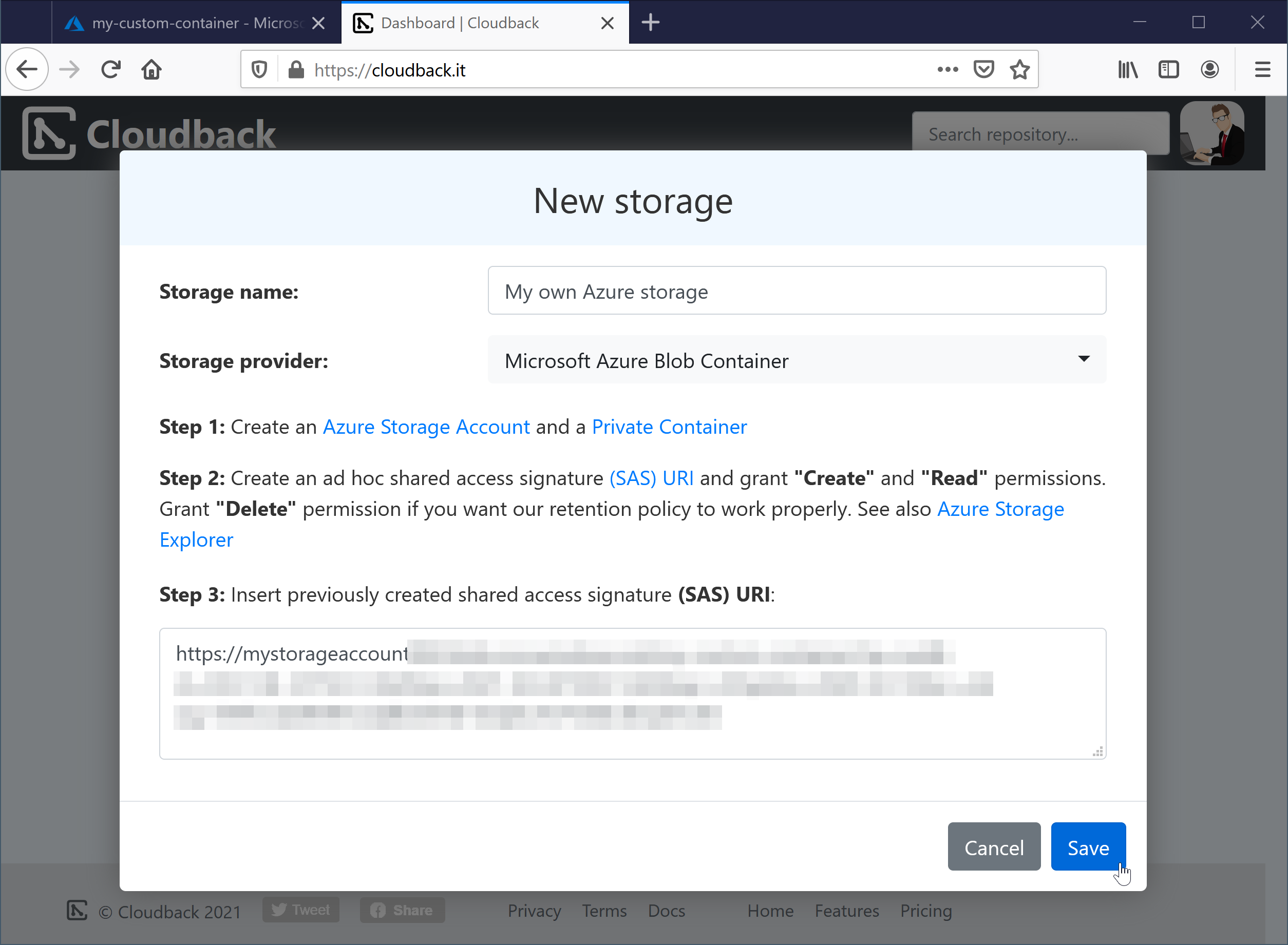new storage details to backup GitHub repository