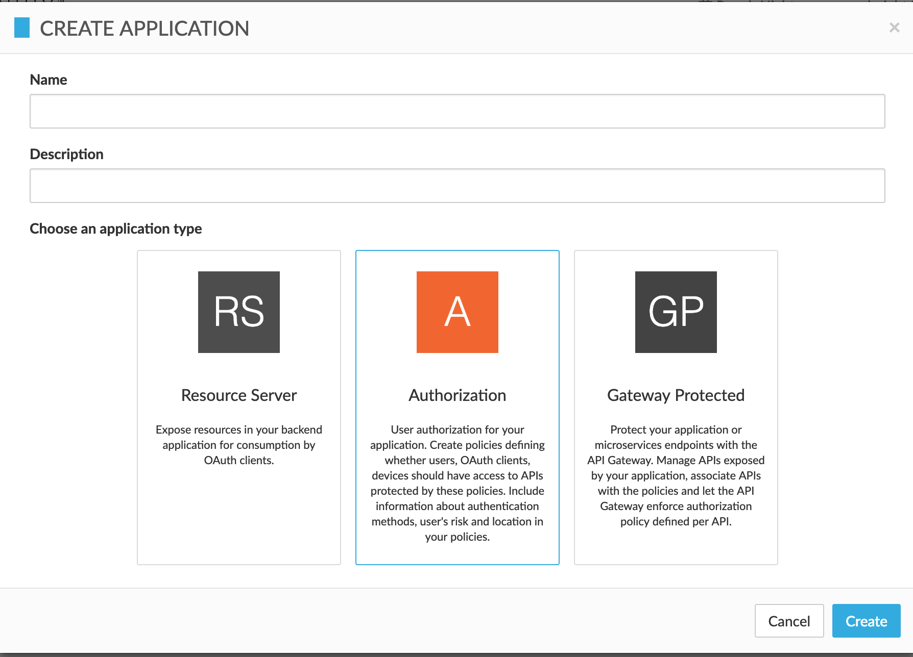 cloudentity authorization engine admin panel create new application