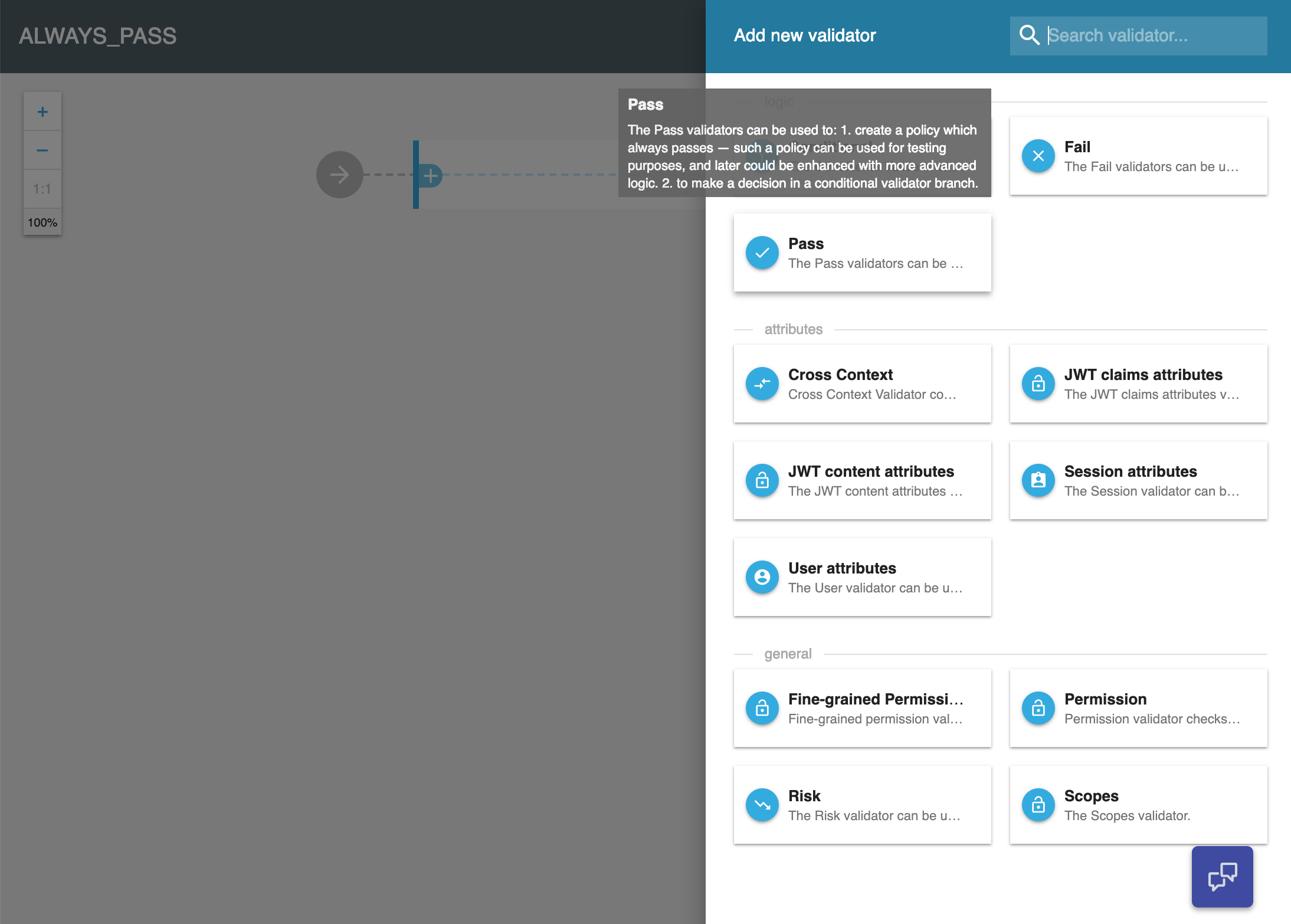 cloudentity authorization engine policy select always pass validator