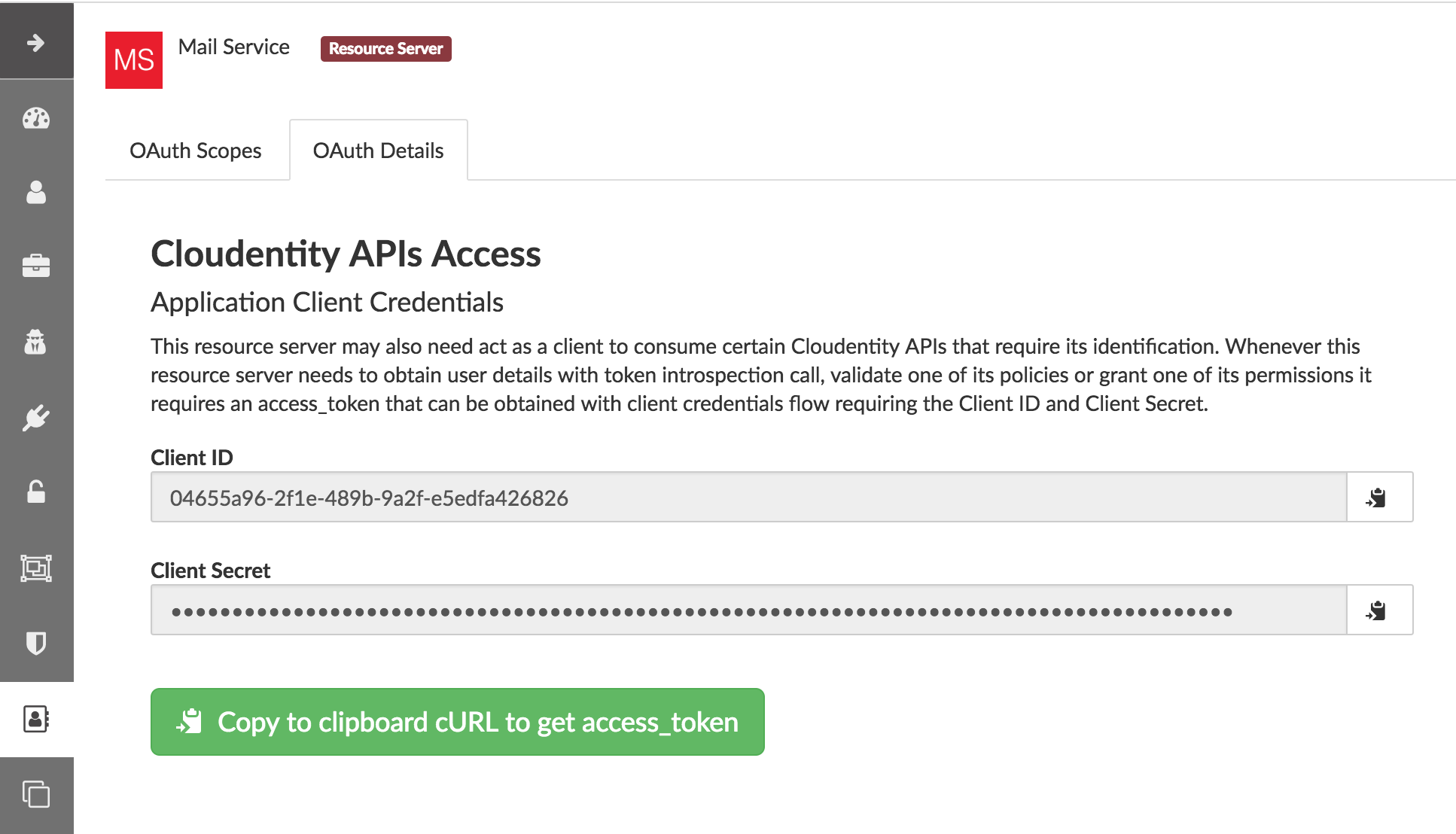 cloudentity resource server client credentials