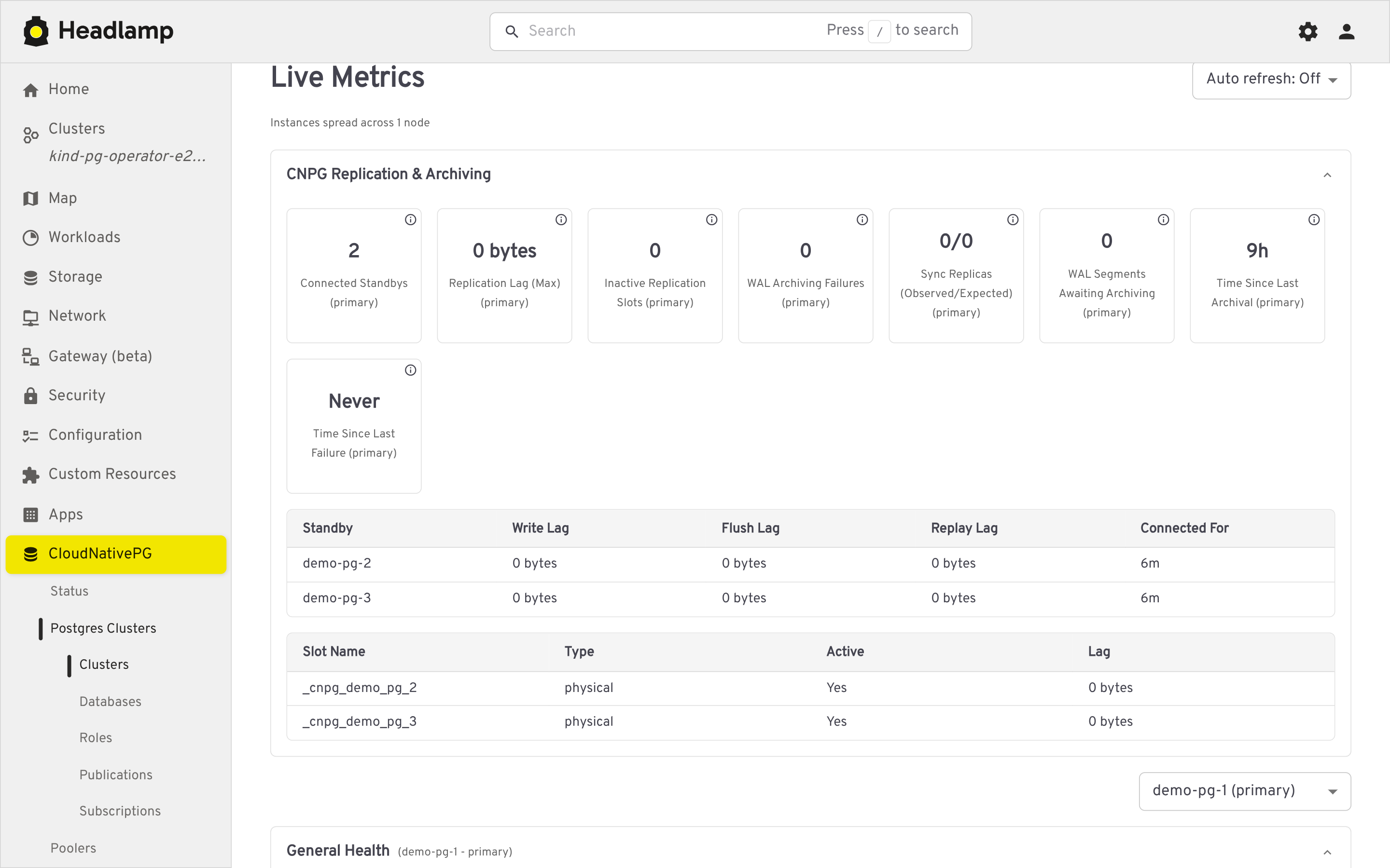 Live metrics