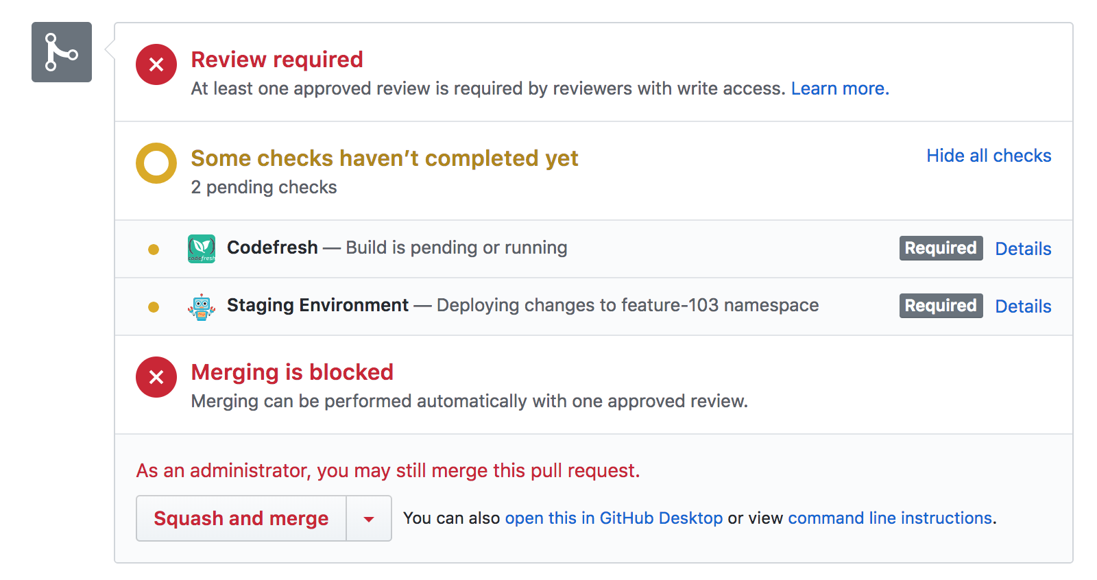 GitHub Status Checks