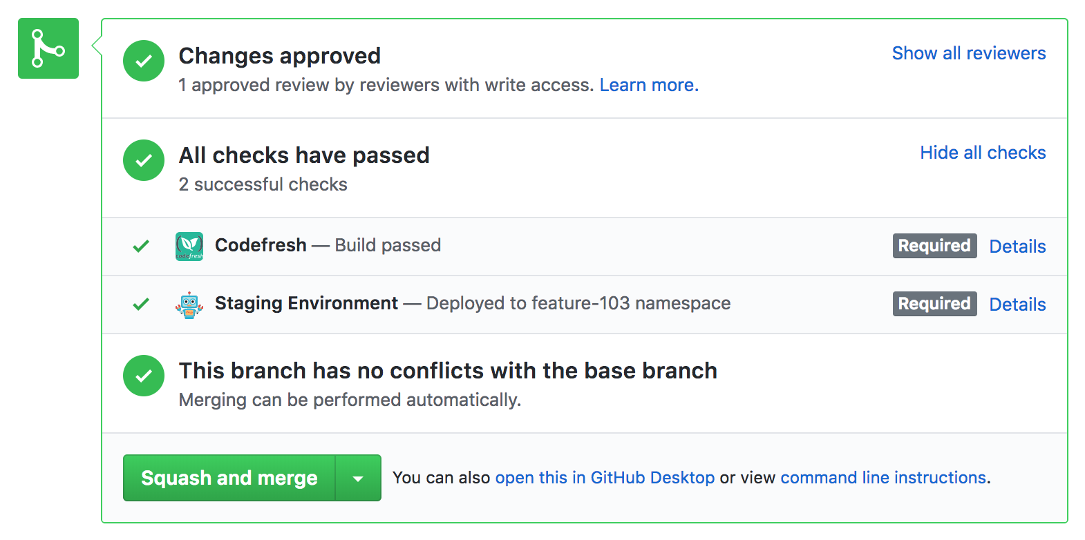 GitHub Status Checks
