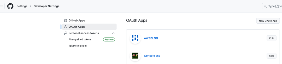 创建 OAuth 应用