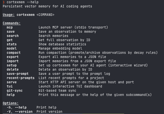 cortexmem cli