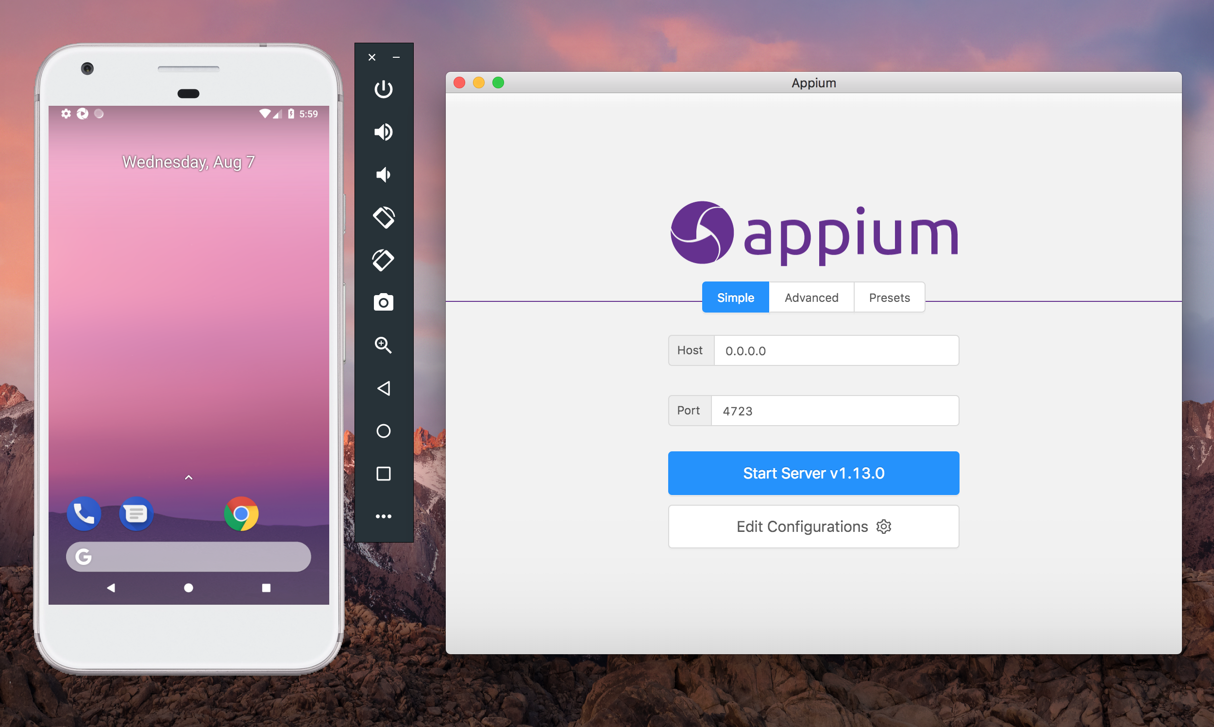 Appium Server & Android Emulator