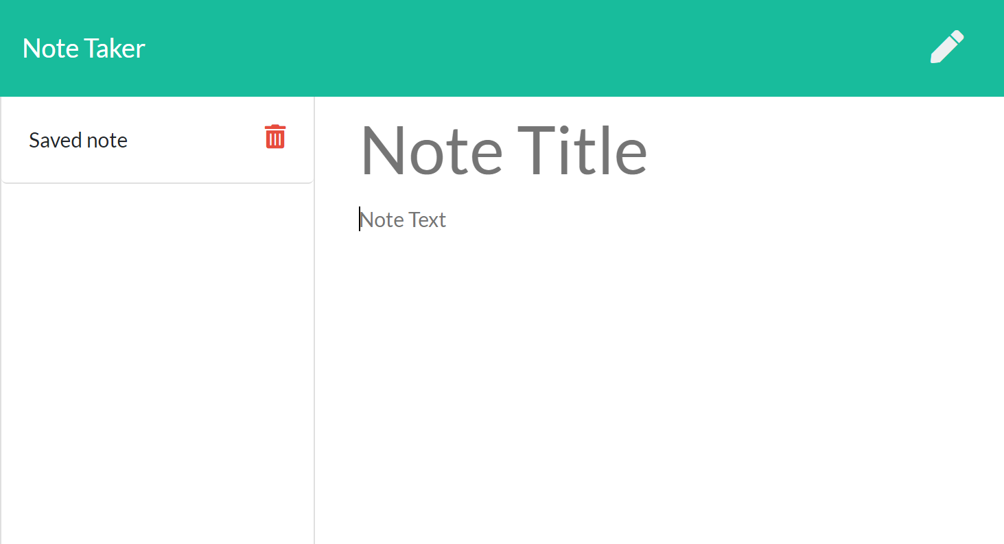 deployed note taker website