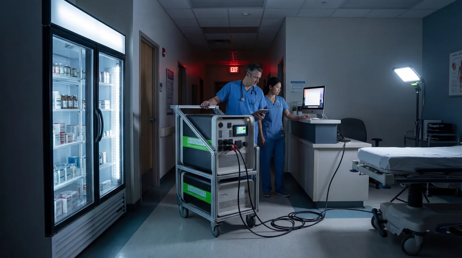 Battery power for medical clinic and critical infrastructure