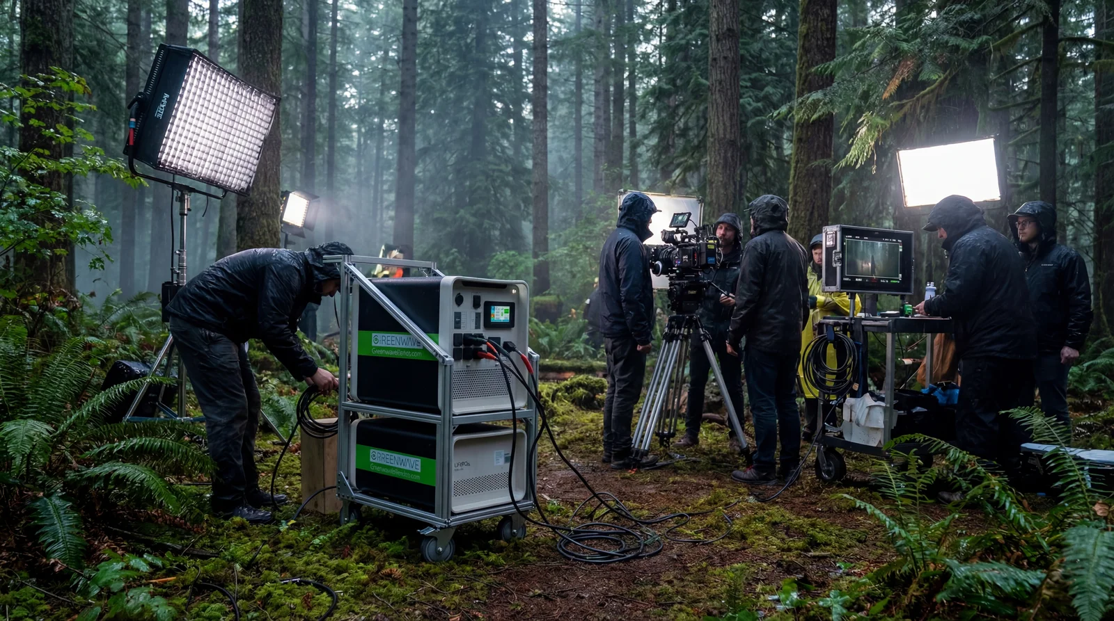 Apollo 5K battery system in use on film set