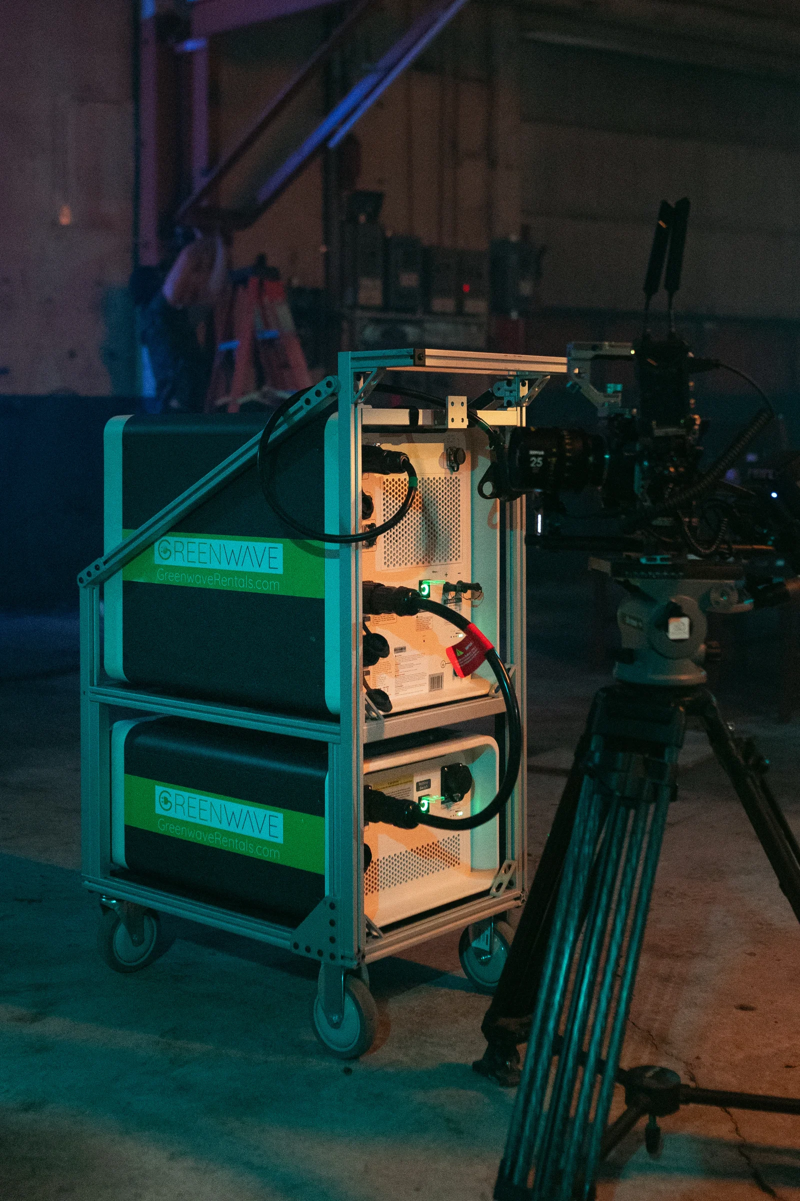 Battery power cart on film set