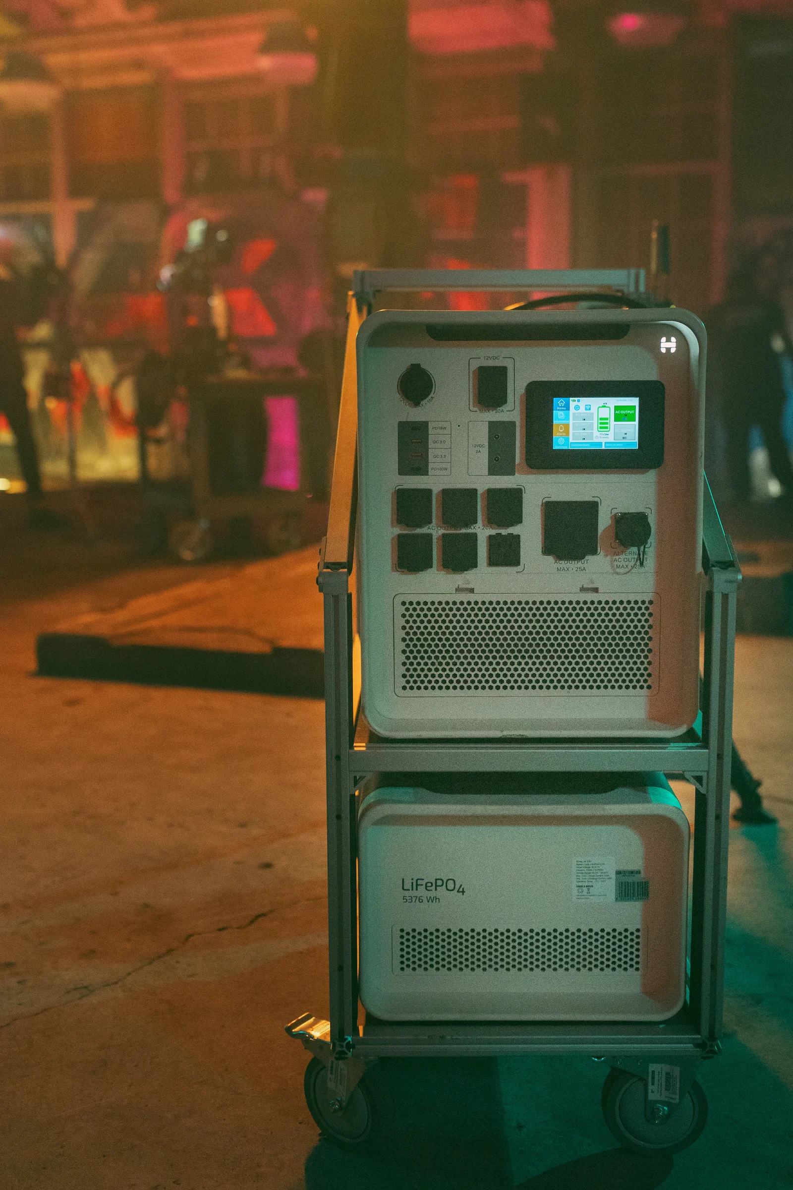 Battery power in use on film set