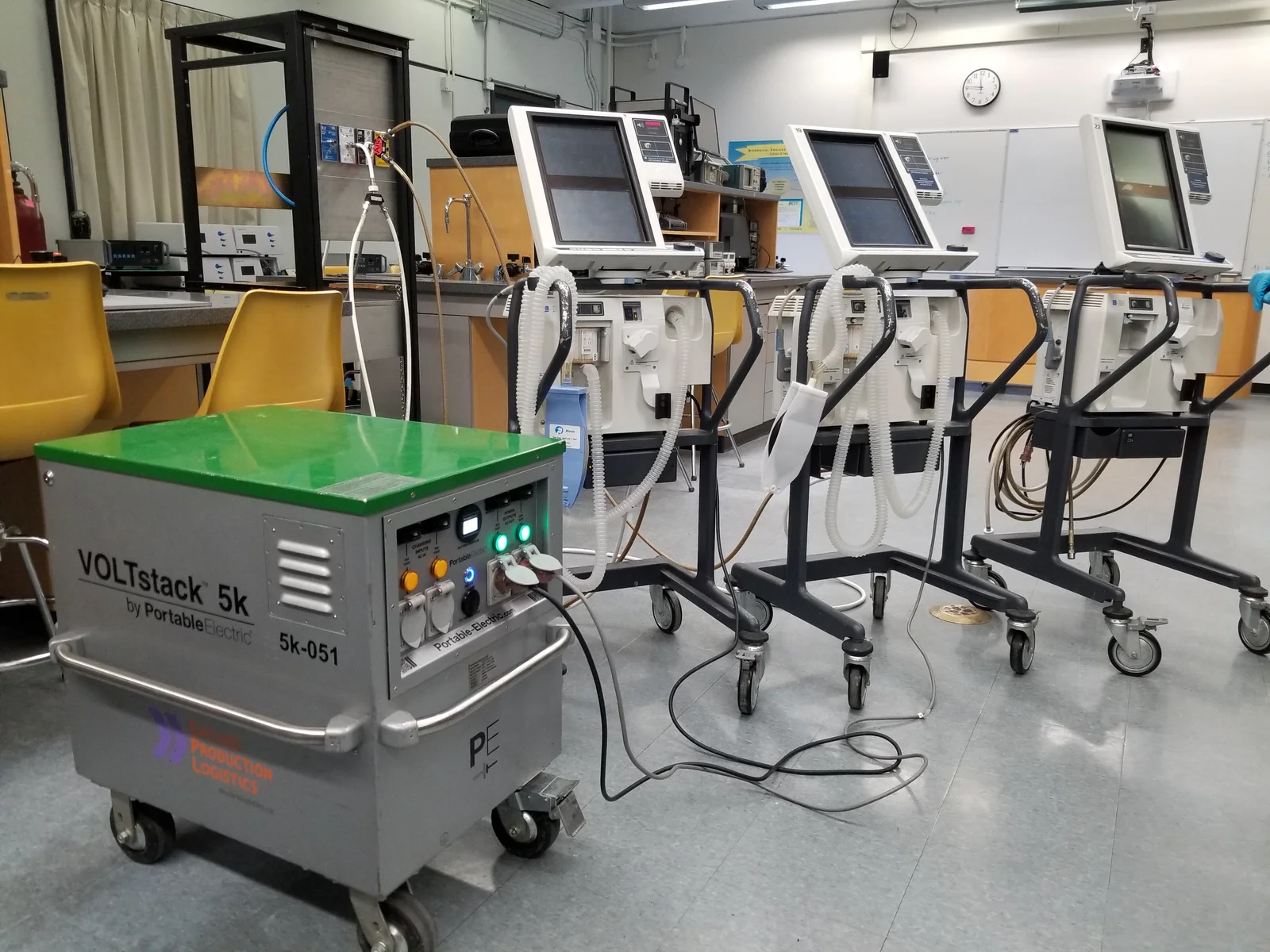 Battery units deployed in hospital setting