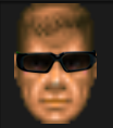 doom head wearing nvidia 3d vision glasses