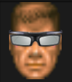 doom head wearing samsung 3d tv glasses