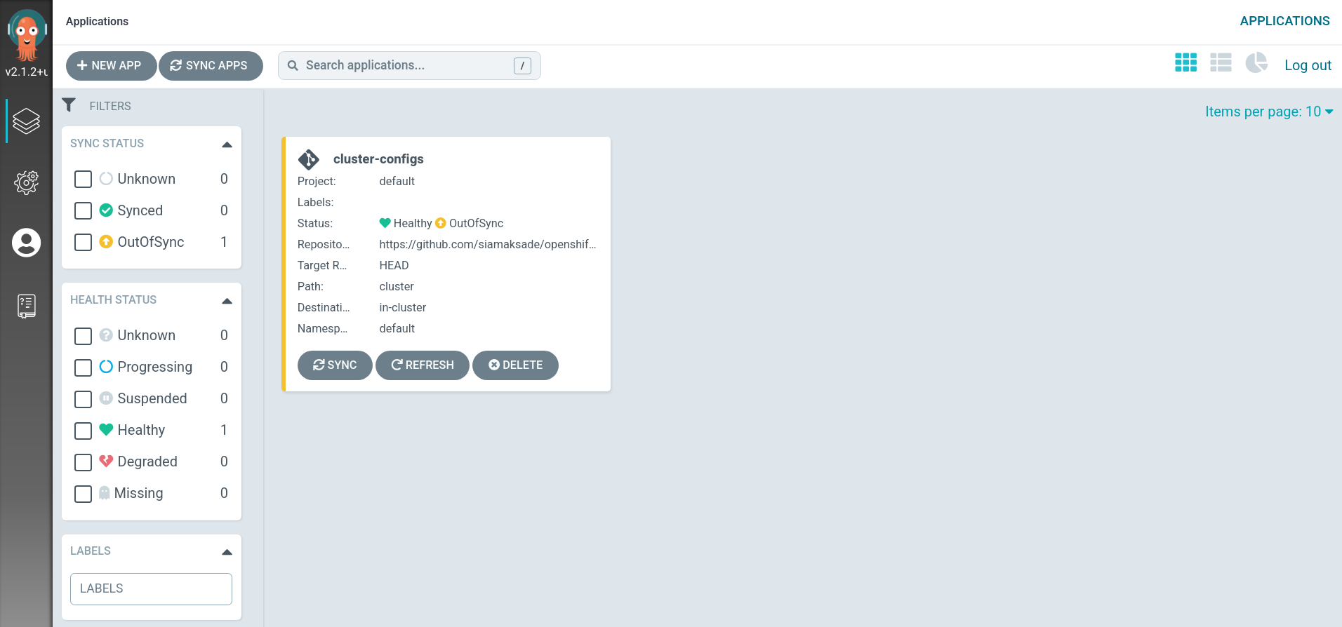 Argo CD - Cluster Config