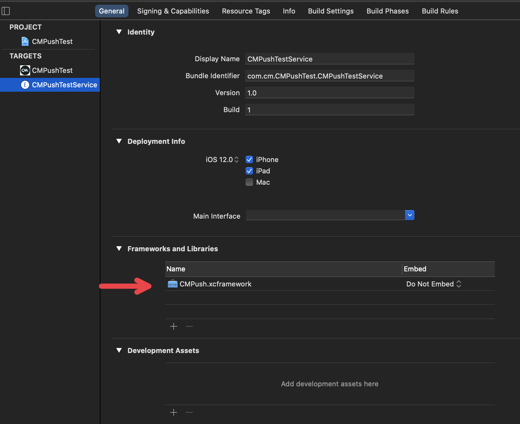 add CMPush XCFramework