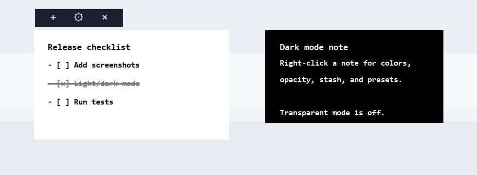 Scrolly Polly Notely floating notes in light and dark styles