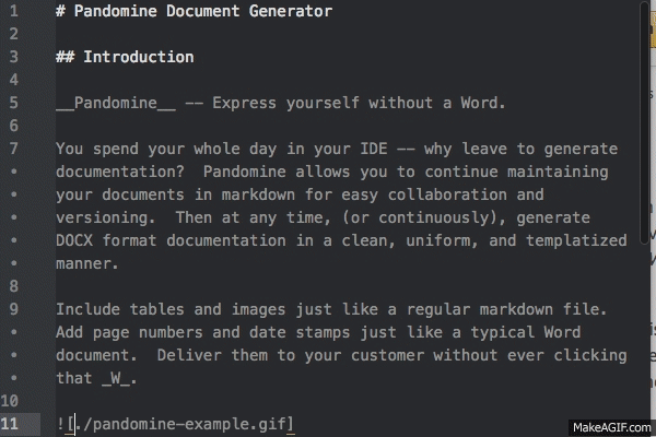 Pandomime Document Generator