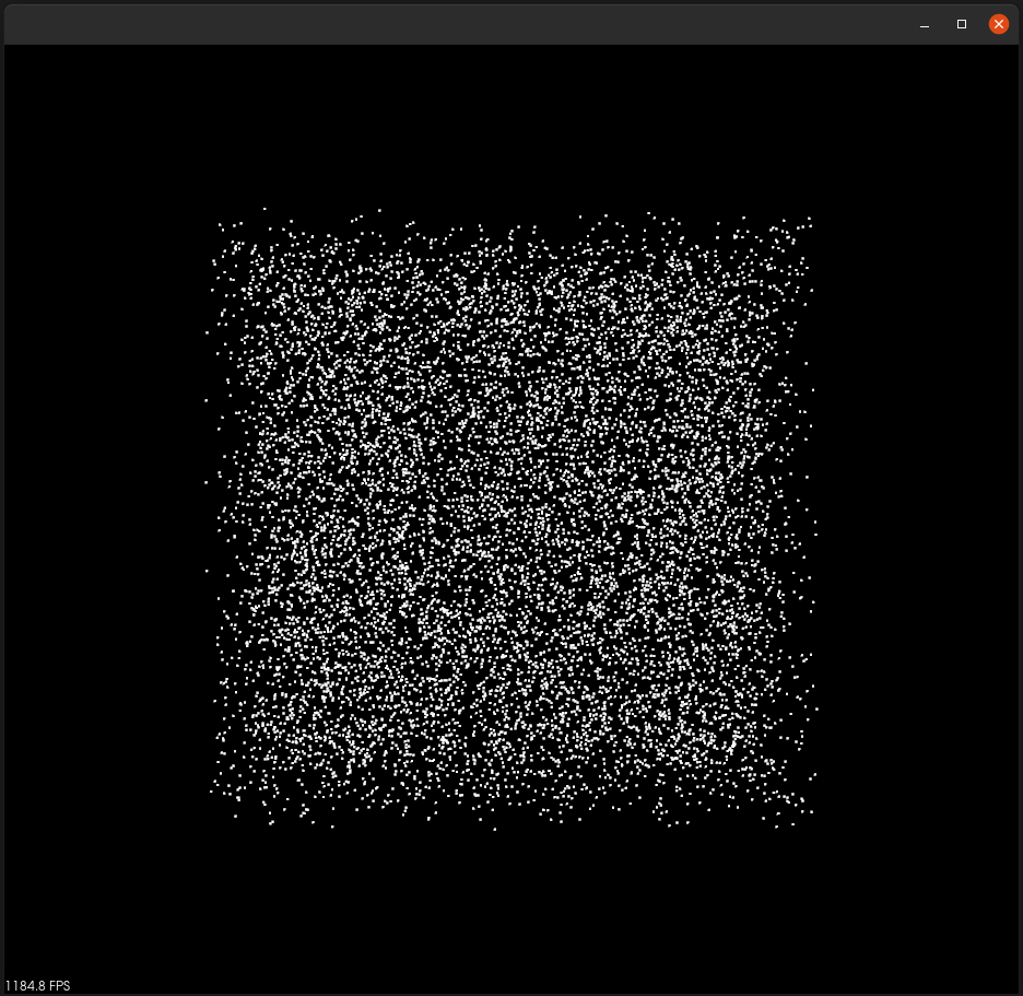 Random point cloud shown in a PCL Visualizer