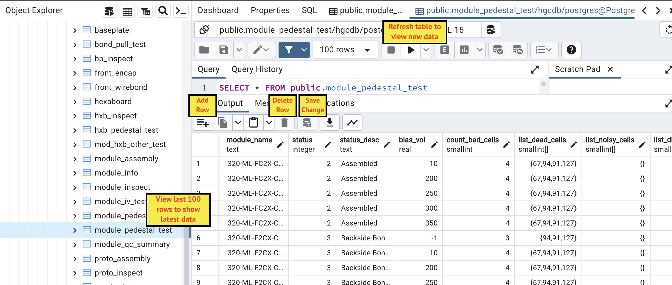 Postgres Control Panel