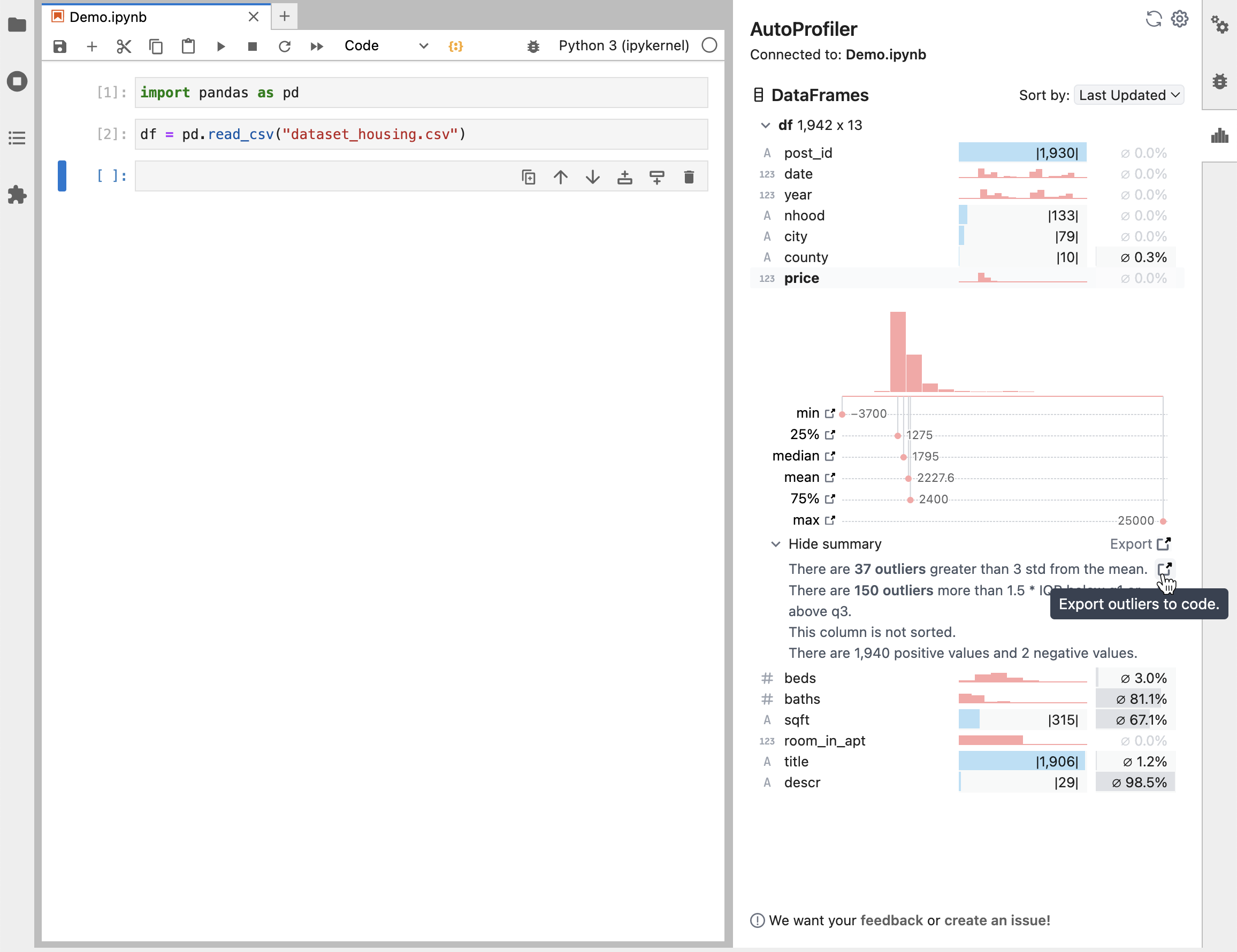 screenshot of Autoprofiler