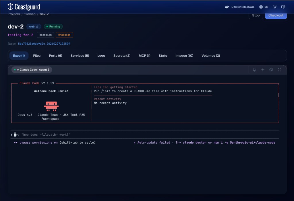 Agent shell in Coastguard