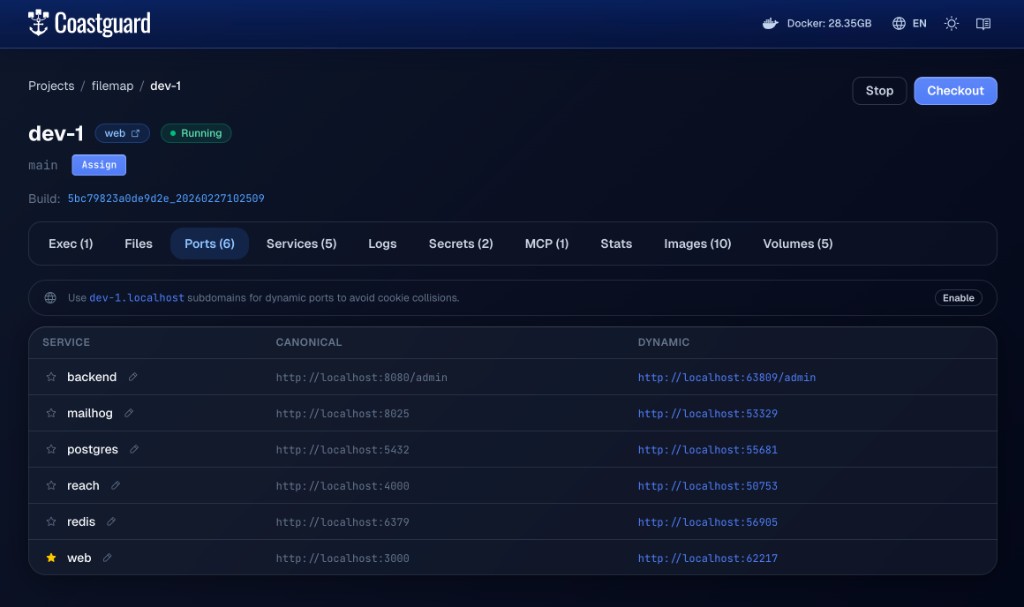 Coastguard port mappings