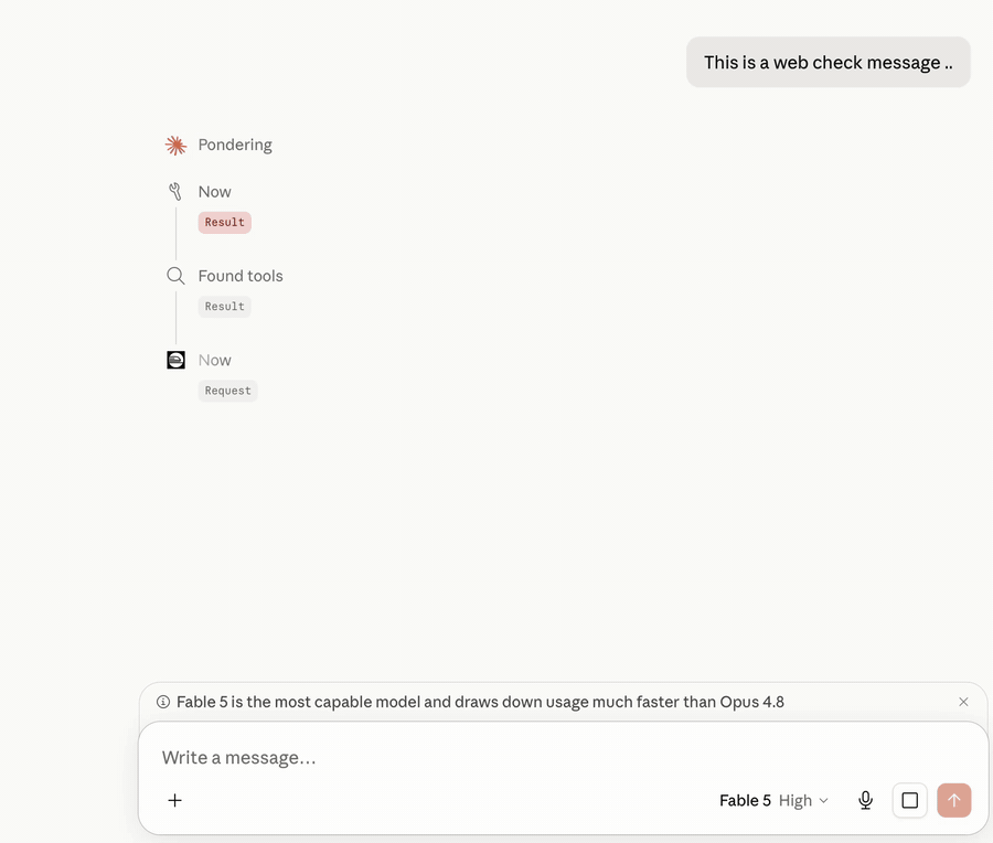 Claude calling tick's now tool before replying