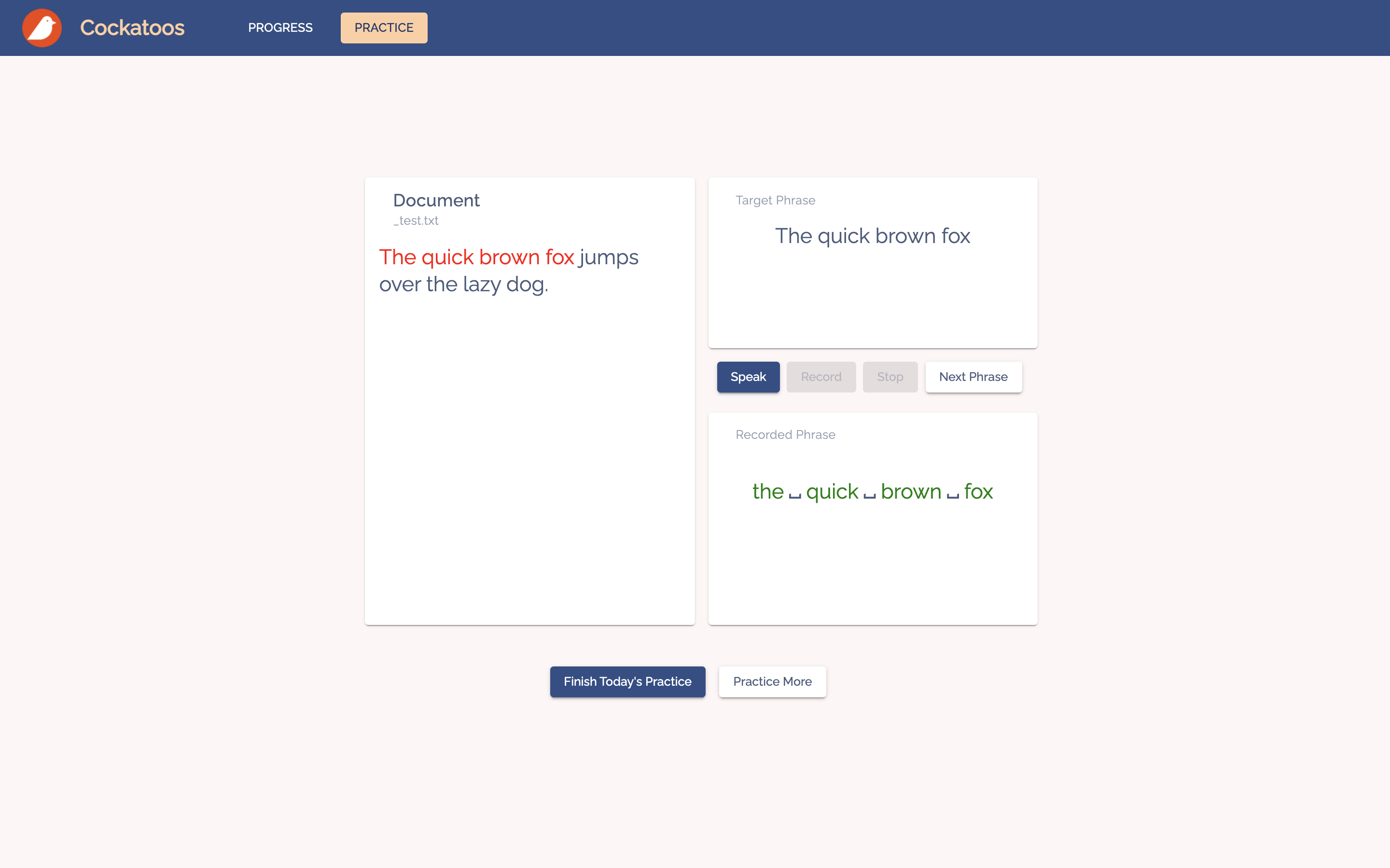 Comparing User Recording with Ground Truth