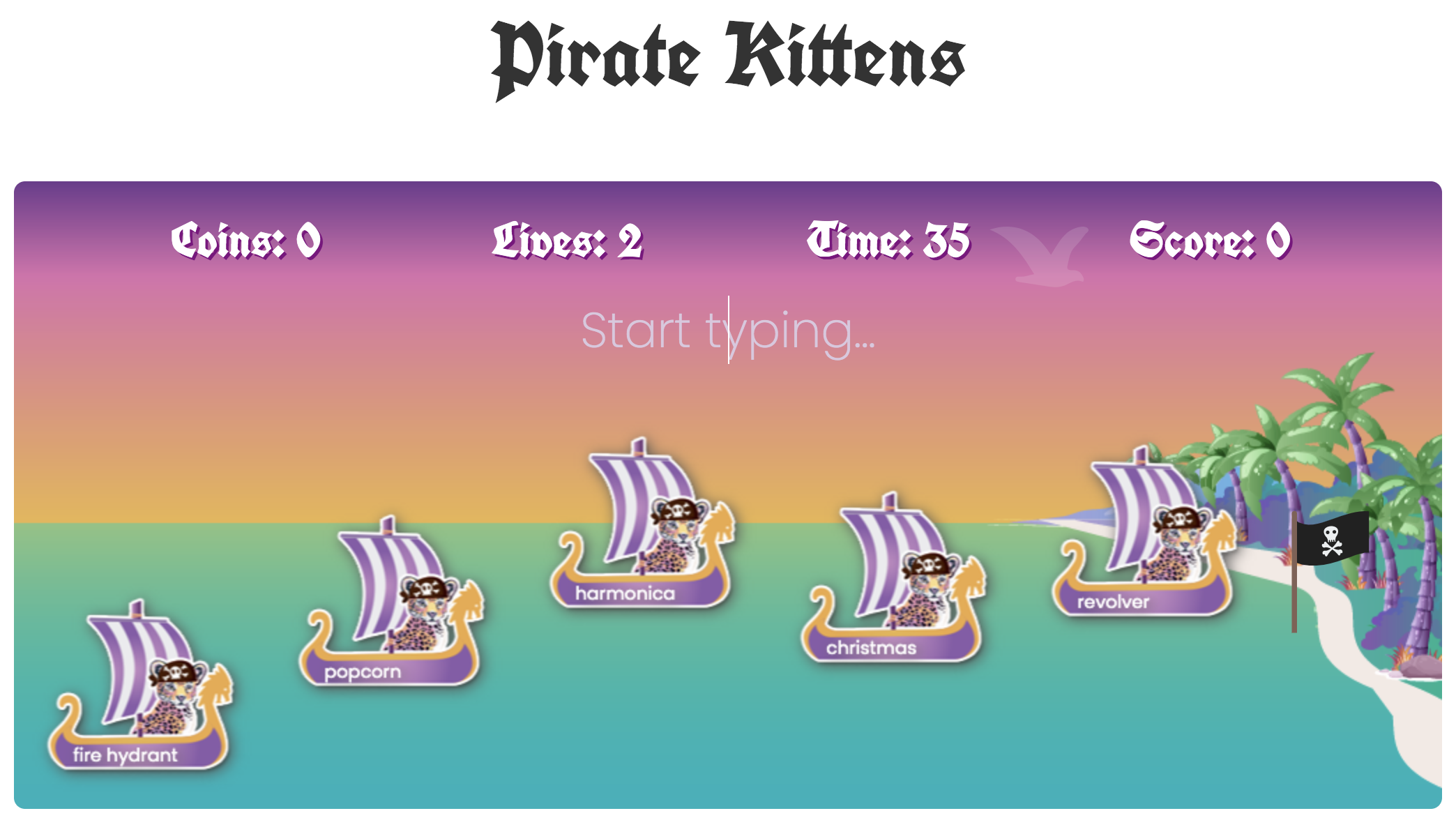 GitHub - cocoelizabeth/pirate_kittens_typing_game: JavaScript Typing ...