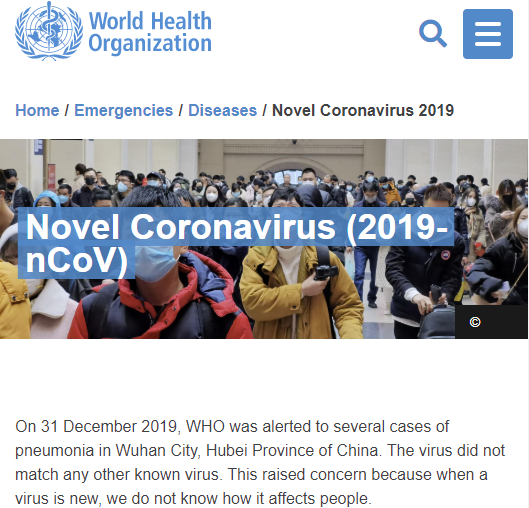 WHO - Novel Coronavirus (2019-nCoV)