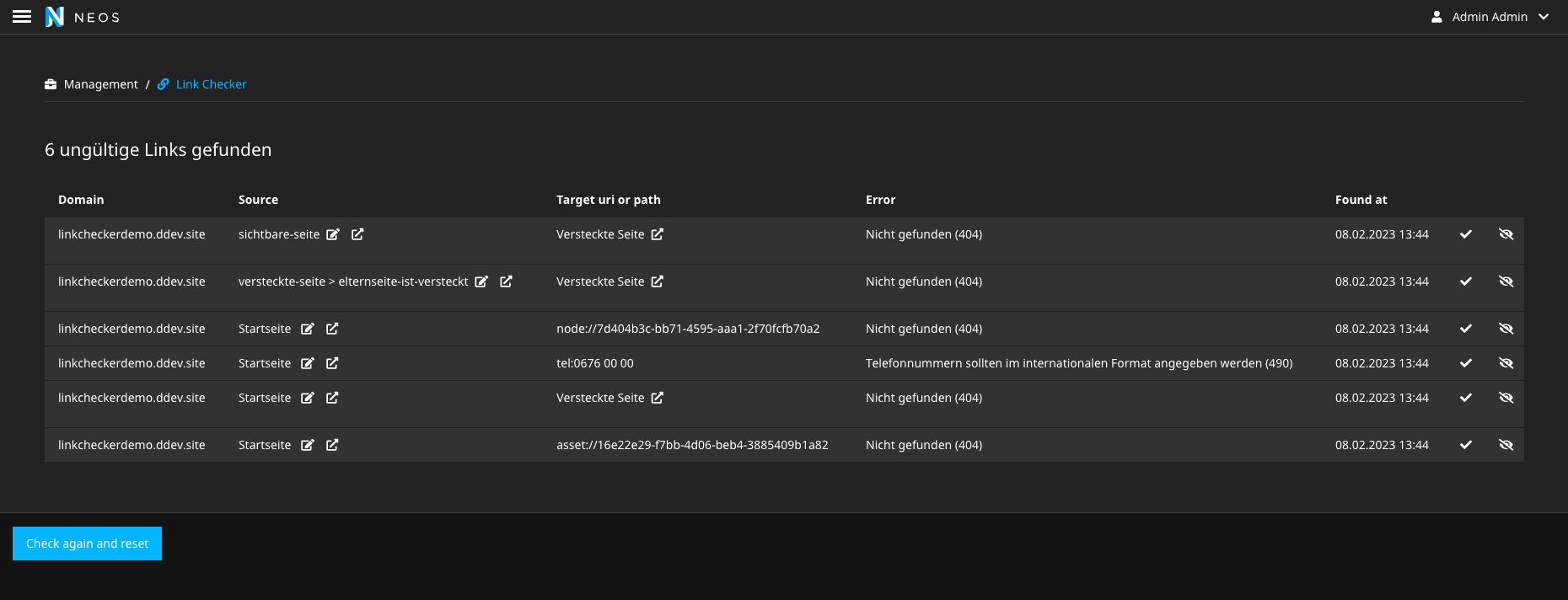 Backend Module screenshot