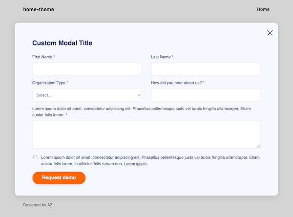 Screenshot: Modal Form