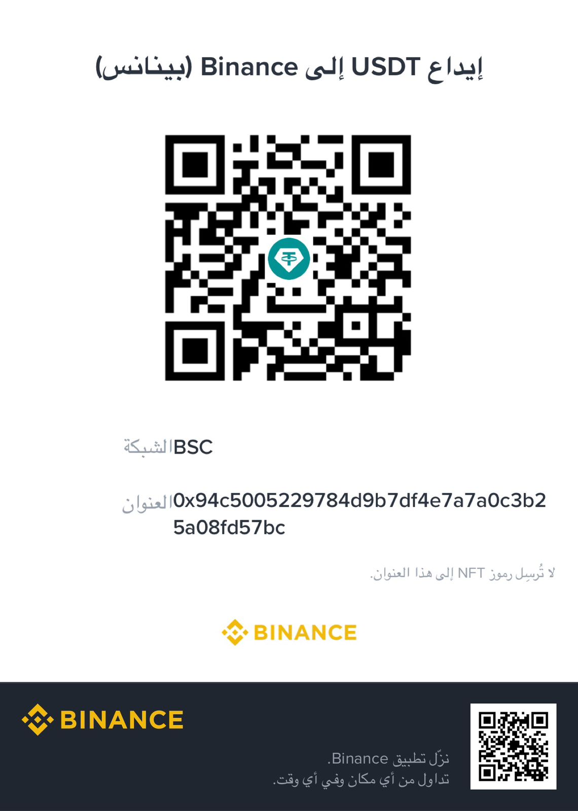 BTC on BSC deposit QR