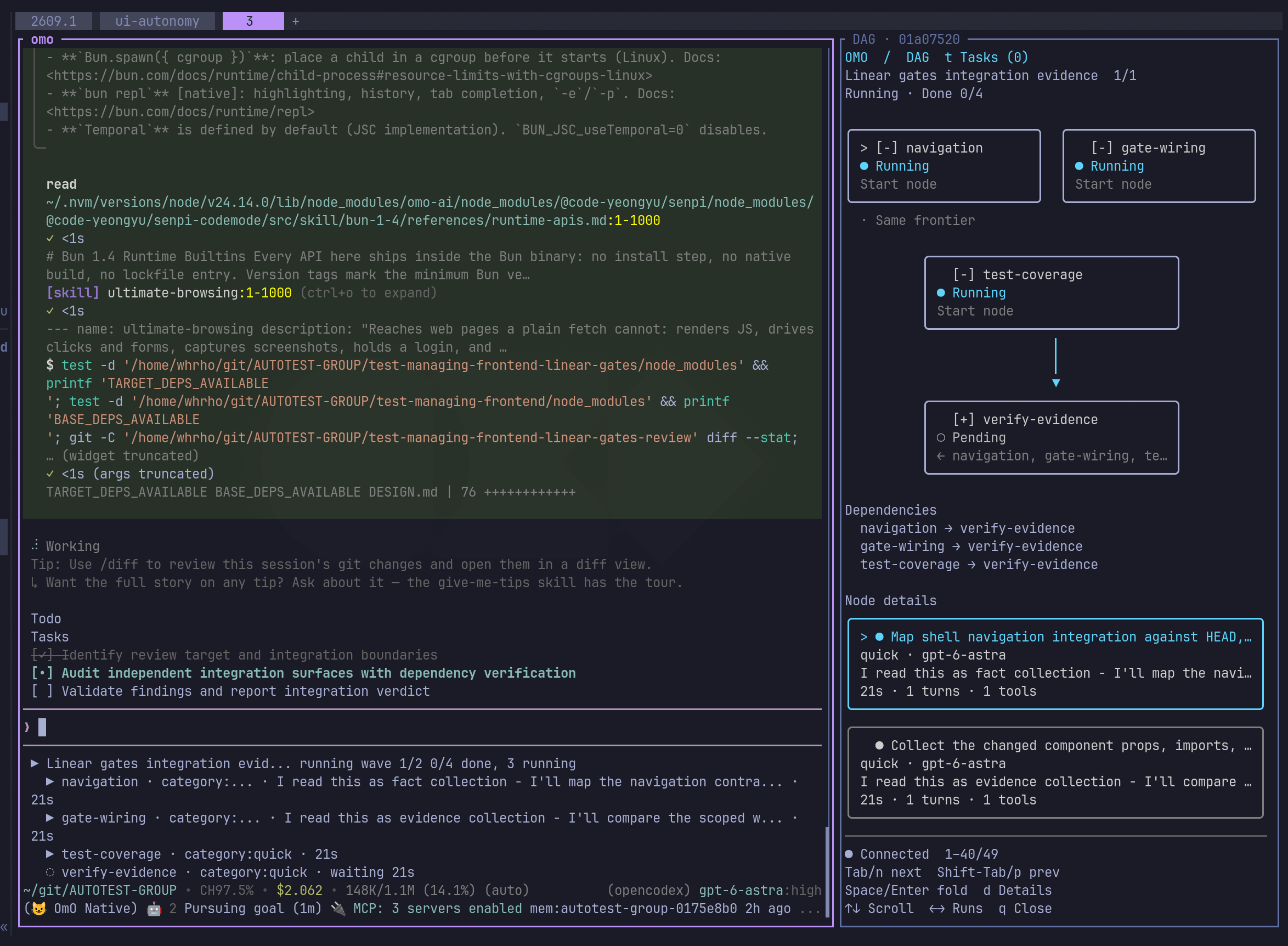 OmO Herdr DAG - live OmO workflow DAGs in a Herdr side pane