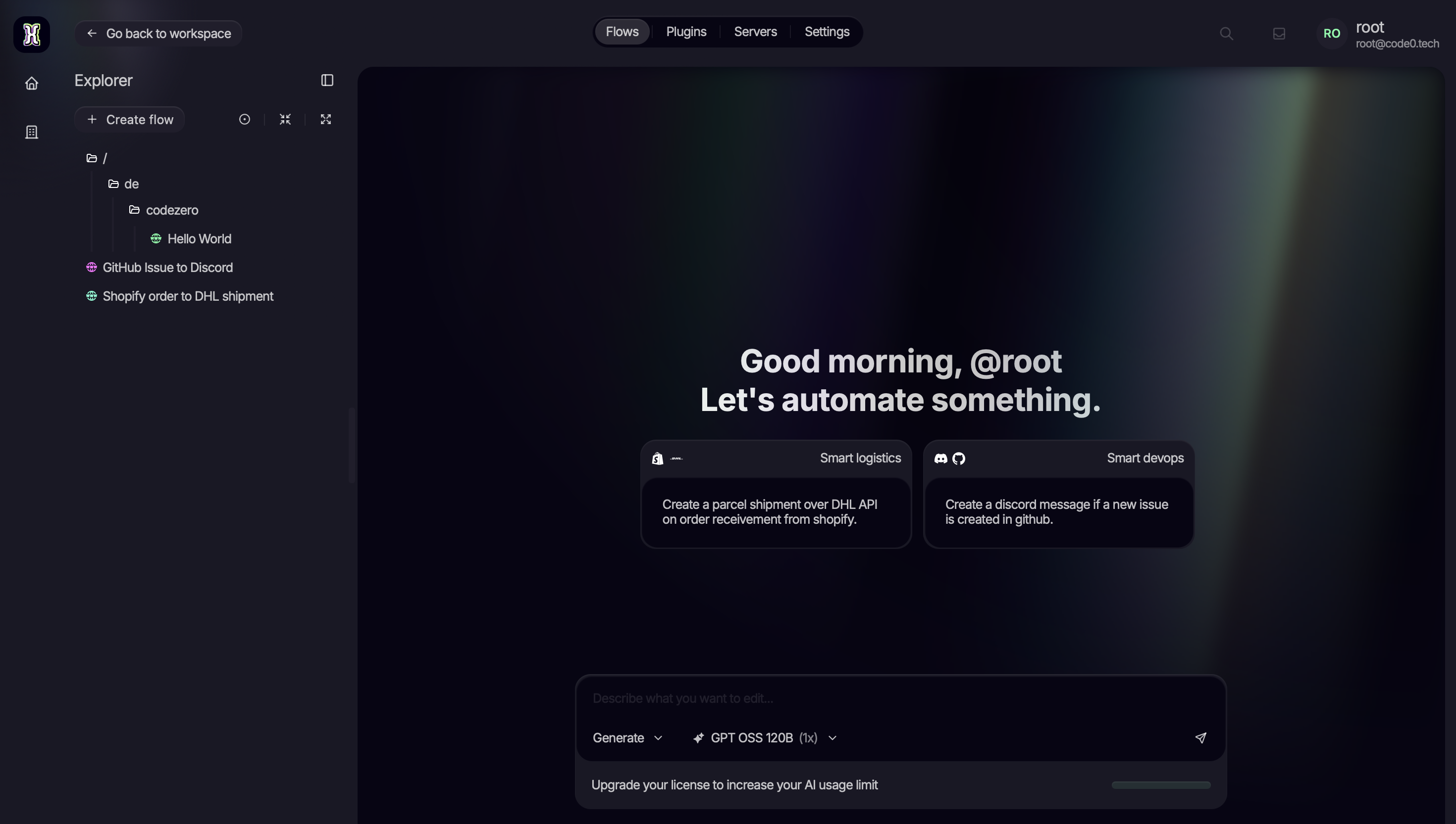 Start your automation with a prompt