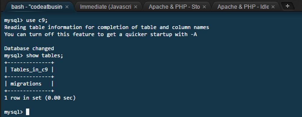 cloud9-mysql-laravel