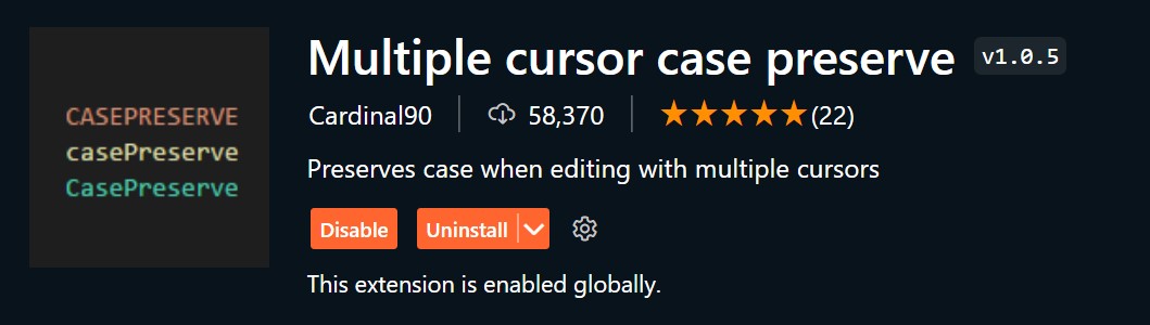 Multiple cursor case preserve
