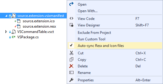 Auto-sync vsixmanifest