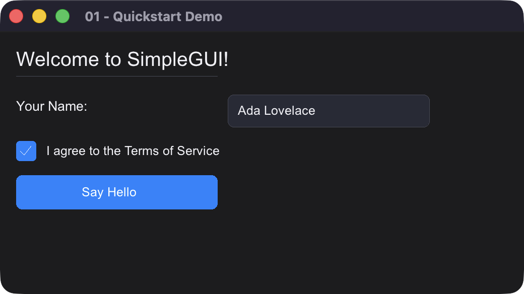 Quickstart Demo