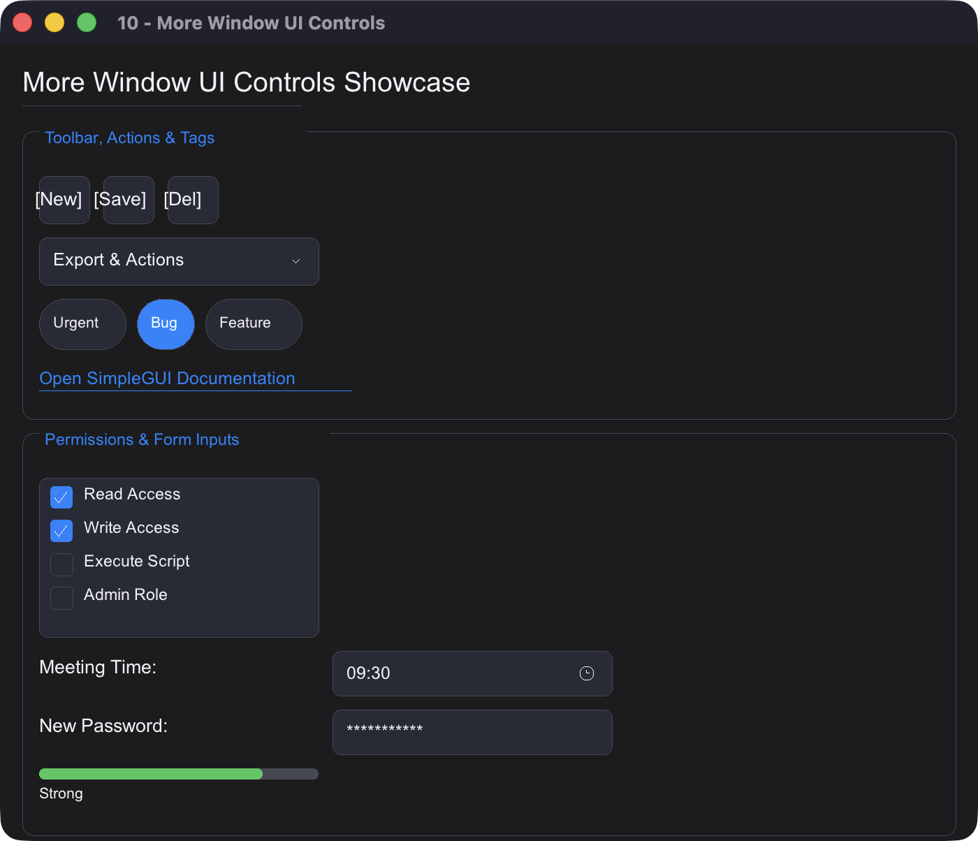 10 - More UI Controls Demo