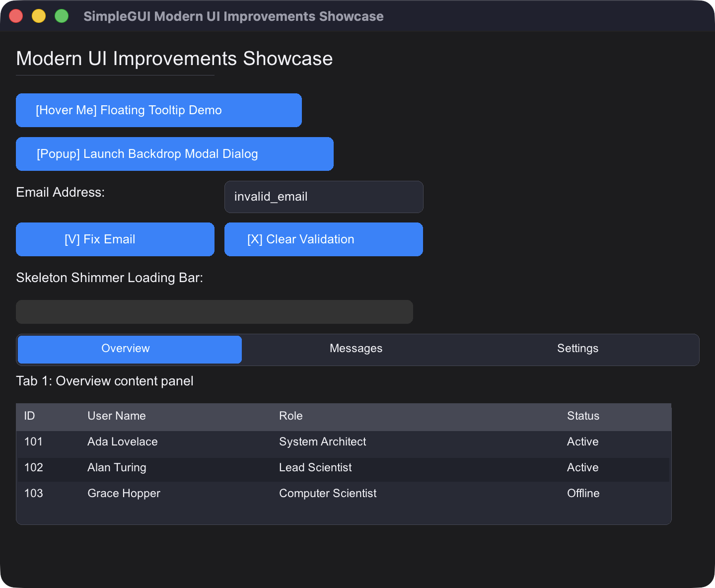 15 - Modern UI Features Showcase Demo