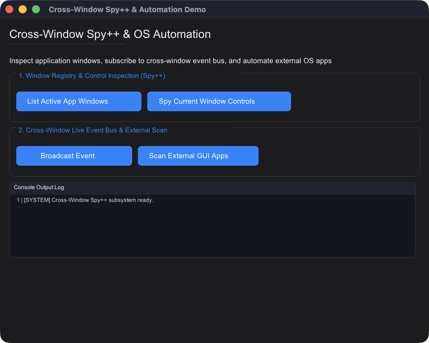 19 - Cross-Window Spy Demo