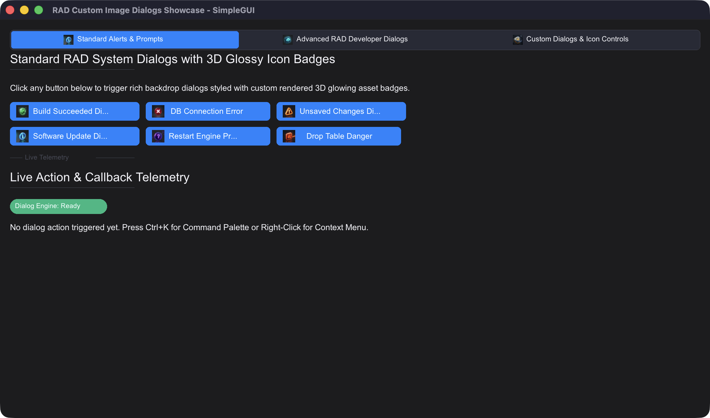 Custom 3D Image Dialogs Demo