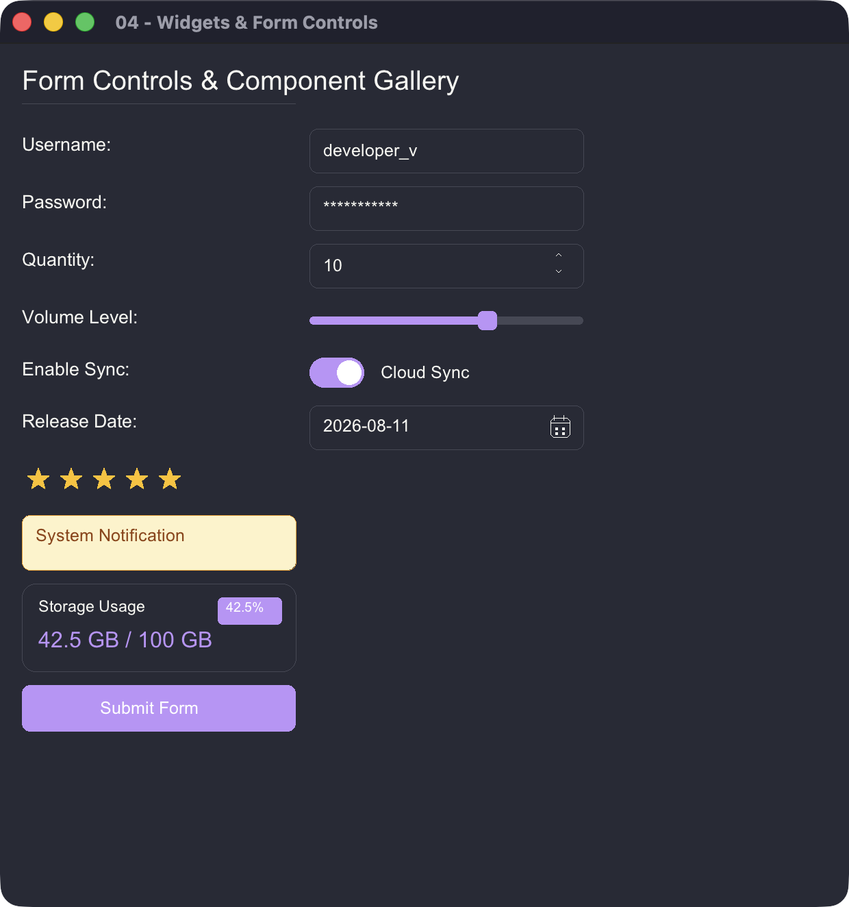 04 - Component Gallery Demo