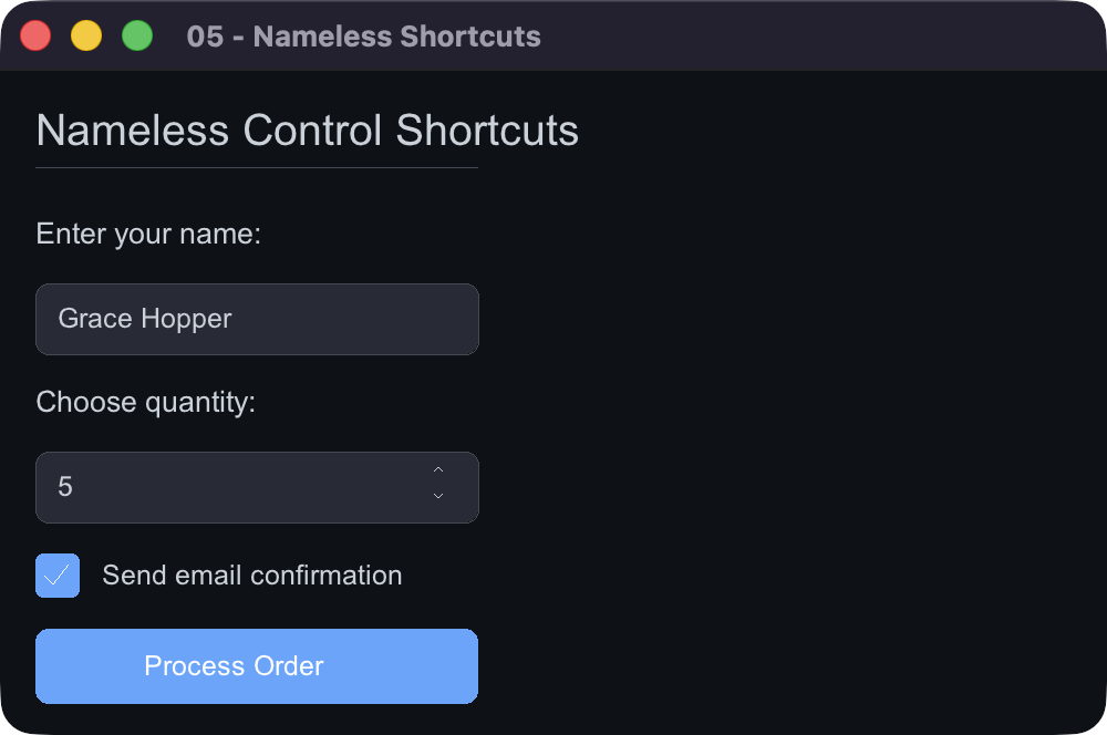 05 - Nameless Shortcuts Demo