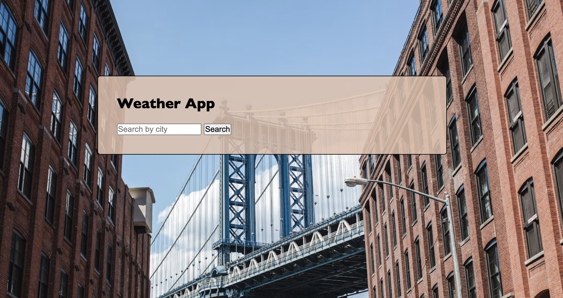 Rendered app with some CSS